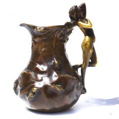 Jean Garnier Jean Garnier French Art Nouveau Bronze Nude Jug Sculpture - 3086776