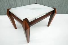 Jean Gillon Brazilian Modern Coffee Table in Hardwood Marble Jean Gillon 1968 Brazil - 3187061