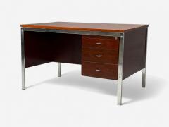 Jean Gillon Brazilian Modern Jacaranda Chrome Writing Desk Brazil 1960s - 4350145