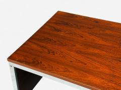 Jean Gillon Brazilian Modern Jacaranda Chrome Writing Desk Brazil 1960s - 4350147