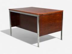 Jean Gillon Brazilian Modern Jacaranda Chrome Writing Desk Brazil 1960s - 4350150