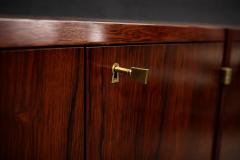 Jean Gillon Brazilian Modern Rosewood Credenza with Brass Details by Jean Gillon - 4511807