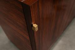 Jean Gillon Brazilian Modern Rosewood Credenza with Brass Details by Jean Gillon - 4511811