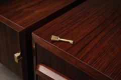 Jean Gillon Brazilian Modern Rosewood Credenza with Brass Details by Jean Gillon - 4511812