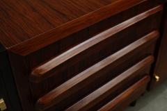 Jean Gillon Brazilian Modern Rosewood Credenza with Brass Details by Jean Gillon - 4534979