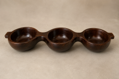 Jean Gillon Decorative Tray with Three Compartments in Brazilian Rosewood by Jean Gillon - 4698894