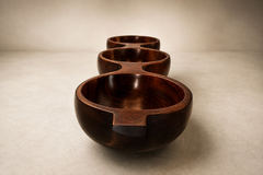 Jean Gillon Decorative Tray with Three Compartments in Brazilian Rosewood by Jean Gillon - 4698896
