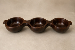 Jean Gillon Decorative Tray with Three Compartments in Brazilian Rosewood by Jean Gillon - 4698898