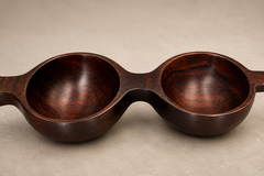 Jean Gillon Decorative Tray with Three Compartments in Brazilian Rosewood by Jean Gillon - 4698899