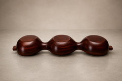 Jean Gillon Decorative Tray with Three Compartments in Brazilian Rosewood by Jean Gillon - 4698901