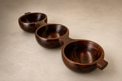 Jean Gillon Decorative Tray with Three Compartments in Brazilian Rosewood by Jean Gillon - 4698903