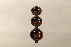 Jean Gillon Decorative Tray with Three Compartments in Brazilian Rosewood by Jean Gillon - 4698904
