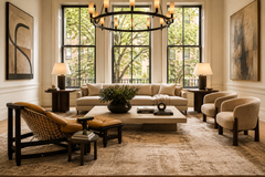 Jean Gillon Jangada Lounge Chair with Ottoman in Brazilian Wood Leather by Jean Gillon - 4692689