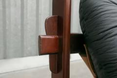 Jean Gillon Mid Century Modern Sofa in Hardwood Leather by Jean Gillon 1970 Brazil - 3186516