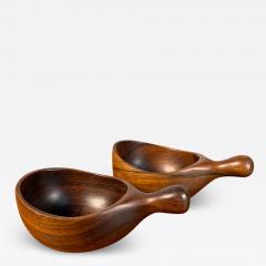 Jean Gillon Pair of Brazilian Modern Bowl in Hardwood by Jean Gilon for WoodArt Brazil - 4061536