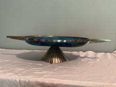 Jean Goulden FRENCH ART DECO NICKELED BRONZE AND CERAMIC TAZZA IN THE MANNER OF JEAN GOULDEN - 3706730