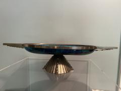 Jean Goulden FRENCH ART DECO NICKELED BRONZE AND CERAMIC TAZZA IN THE MANNER OF JEAN GOULDEN - 3706736