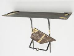 Jean Jacques Argueyrolles Jean Jacques Argueyrolles console table Wrought Iron Gold Leaf 1990 - 1824465