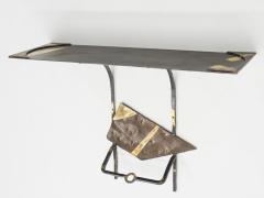Jean Jacques Argueyrolles Jean Jacques Argueyrolles console table Wrought Iron Gold Leaf 1990 - 1824466