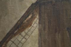 Jean Joseph Allaert Windmill in Flanders Large Oil on Canvas Belgium 1900 - 4608456