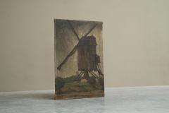 Jean Joseph Allaert Windmill in Flanders Large Oil on Canvas Belgium 1900 - 4608485