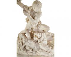 Jean Joseph Jacquet An Exceptional White Marble Figural Sculpture Clock A Nubian Slaying The Lion  - 2867568