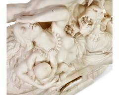 Jean Joseph Jacquet An Exceptional White Marble Figural Sculpture Clock A Nubian Slaying The Lion  - 2867569