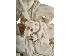 Jean Joseph Jacquet An Exceptional White Marble Figural Sculpture Clock A Nubian Slaying The Lion  - 2867570