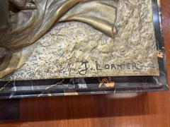 Jean Lormier J Lormier French Art Deco Bronze of a Young Woman with Borzoi Dog - 4656402