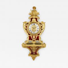 Jean Louis Benjamin Gros Louis XV style gilt bronze mounted tortoiseshell bracket clock by Gros - 1645441