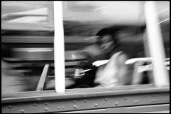 Jean Luc Fievet 1999 New Orleans Black and White Photograph of Woman on New Orleans Street Car - 3822683