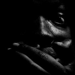 Jean Luc Fievet Untitled 1 1 2008 Expressionist Full Face Black and White Portrait of Man - 3822552