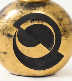 Jean Luce Art Deco Rare Gilt Etched Engraved Geometric Glass Vase by Jean Luce - 4478207