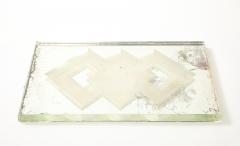 Jean Luce Jean Luce Glass Mirrored Tray Geometric Design France c 1930 s signed JL - 4509530
