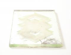 Jean Luce Jean Luce Glass Mirrored Tray Geometric Design France c 1930 s signed JL - 4509534
