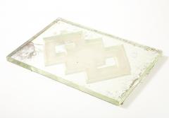 Jean Luce Jean Luce Glass Mirrored Tray Geometric Design France c 1930 s signed JL - 4509538