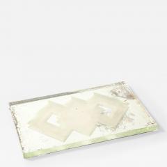 Jean Luce Jean Luce Glass Mirrored Tray Geometric Design France c 1930 s signed JL - 4509681