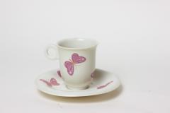 Jean Luce Set of 5 Demitasse Porcelain Cups and Saucers by Jean Luce 1940s France - 2769698