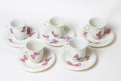 Jean Luce Set of 5 Demitasse Porcelain Cups and Saucers by Jean Luce 1940s France - 2769699