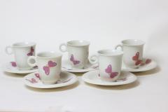 Jean Luce Set of 5 Demitasse Porcelain Cups and Saucers by Jean Luce 1940s France - 2769700