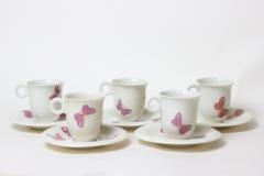Jean Luce Set of 5 Demitasse Porcelain Cups and Saucers by Jean Luce 1940s France - 2769701