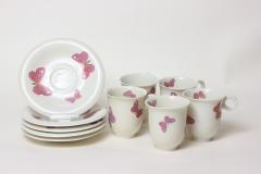 Jean Luce Set of 5 Demitasse Porcelain Cups and Saucers by Jean Luce 1940s France - 2769706