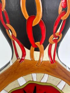 Jean Lurcat Jean Lurc at Monumental French Jean Lurcat Enameled Ceramic Vase 13 25 Signed on Base - 4614949