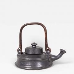 Jean Marais Large Jean Marais teapot black enamelled ceramic France - 4306492