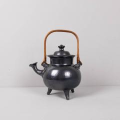 Jean Marais Large Jean Marais teapot black enamelled ceramic France - 4304739