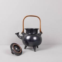 Jean Marais Large Jean Marais teapot black enamelled ceramic France - 4304740