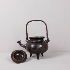 Jean Marais Large Jean Marais teapot dark brown enamelled ceramic France - 4304752