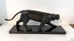 Jean Martel Art Deco Panther Sculpture by Jean Martel Bronze Marble France circa 1930 - 2181001