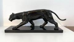 Jean Martel Art Deco Panther Sculpture by Jean Martel Bronze Marble France circa 1930 - 2181011