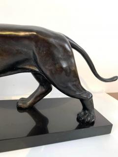 Jean Martel Art Deco Panther Sculpture by Jean Martel Bronze Marble France circa 1930 - 2181163